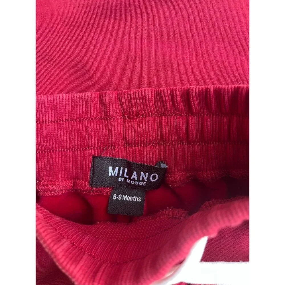 Milano Di Rouge Red Lux Baby Signature Sweatsuit 6-9 Months